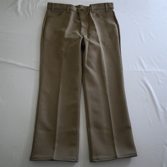 Vtg Levi's 40x29 Brown Polyester USA Made 517‎ Bootcut 5 Pocket Mens Pants - Picture 1 of 9